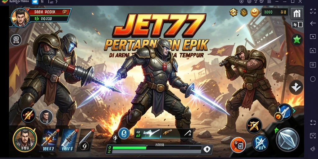 Screenshot JET77 yang menunjukkan aksi pertarungan yang seru.
