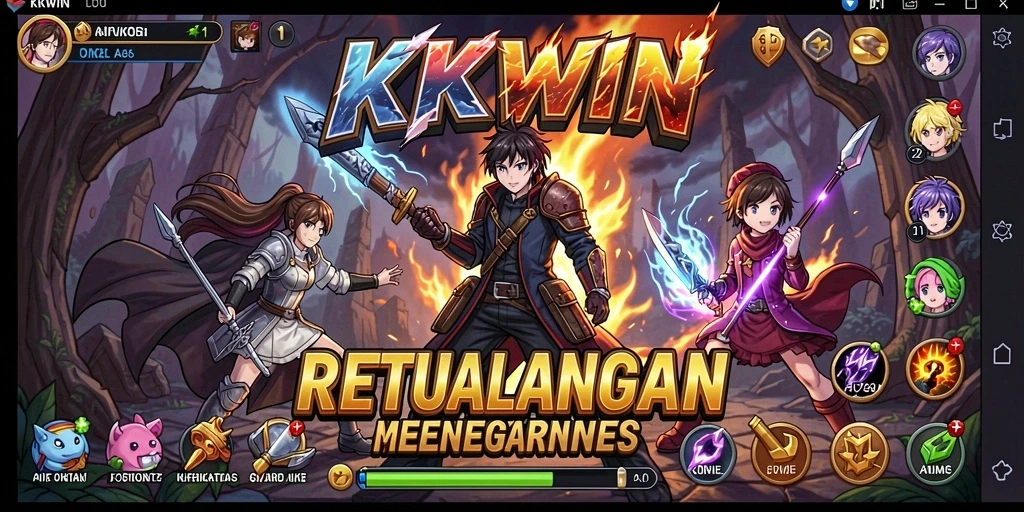 Tampilan gameplay menarik dari KKWIN yang menampilkan karakter Anime beraksi.