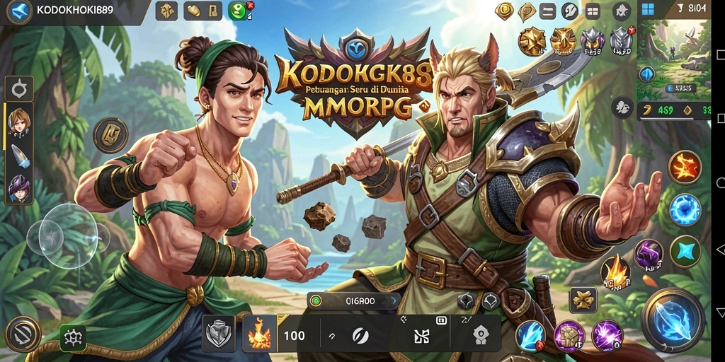 Screenshot menunjukkan petualangan mendebarkan di dunia MMORPG KODOKHOKI889.