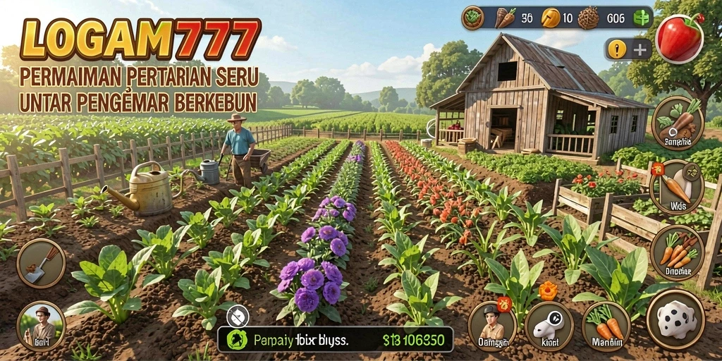 Tampilan gameplay seru dari LOGAM777 dengan suasana pertanian yang menyenangkan.