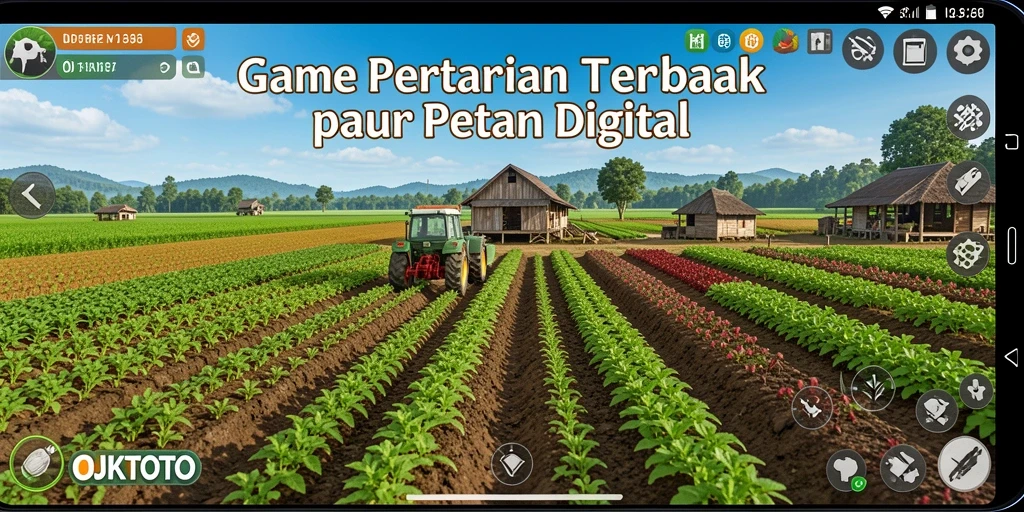 Tampilan gameplay OJKTOTO dengan visual pertanian yang menawan.