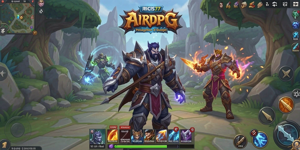 Screenshot gameplay RICIS77 menampilkan pertempuran epik dalam dunia ARPG.