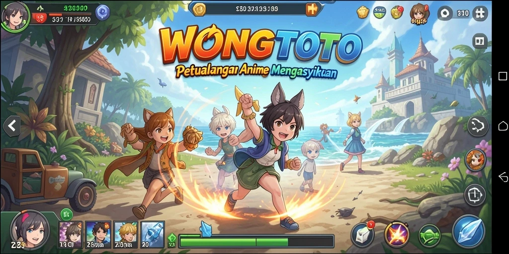 Screenshot gameplay WONGTOTO dengan karakter Anime yang menawan.
